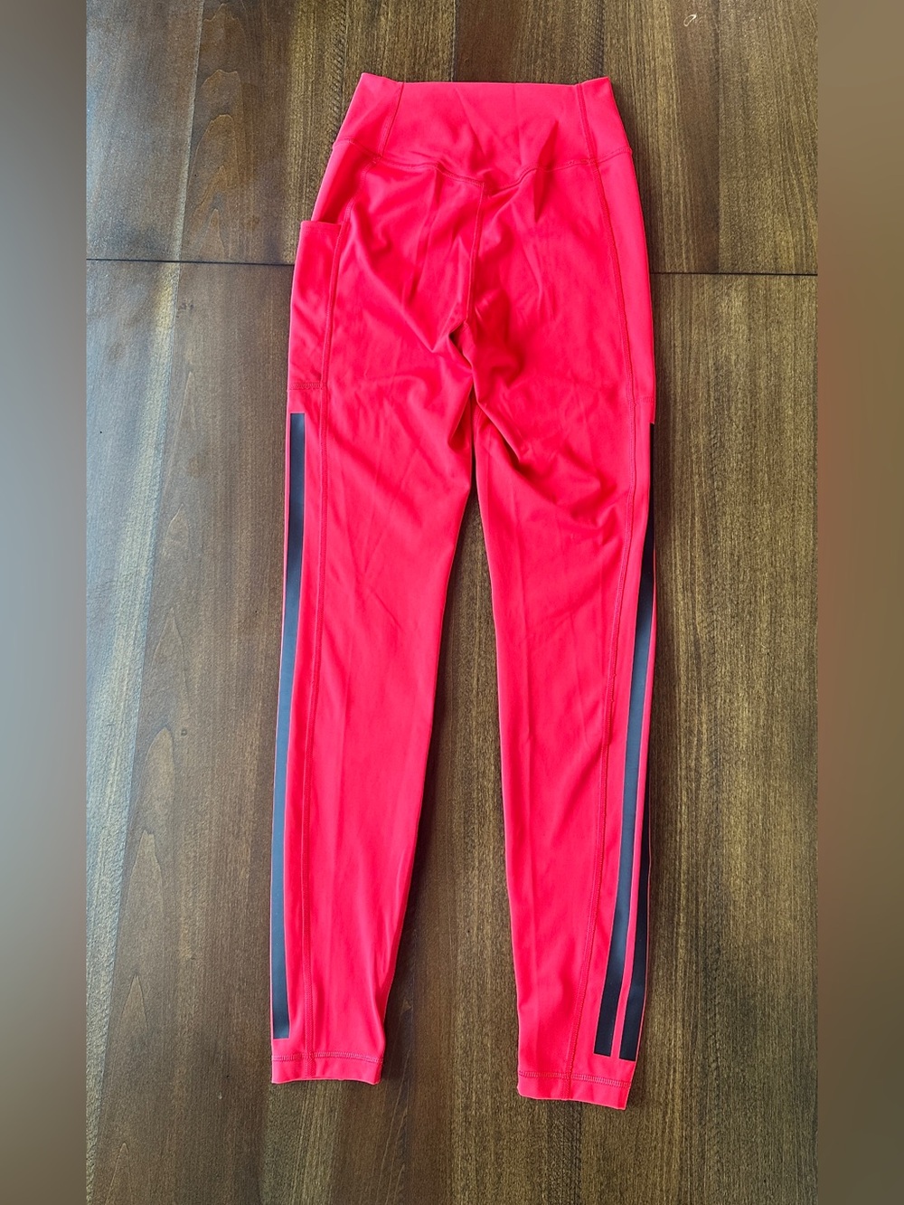 Adidas Optime 3-Stripes High-Rise Full Length Leggings Size Small Red - Picture 9 of 9